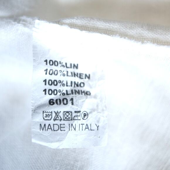 White 100% Linen Oversized Jacket Button up Roll-up Sleeves Made in Italy Sz M - Picture 12 of 13